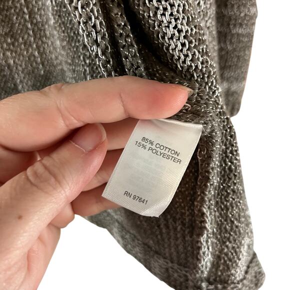 Purejill J. Jill Dipped Open Front Cardigan Teak White Size Large - Picture 5 of 6